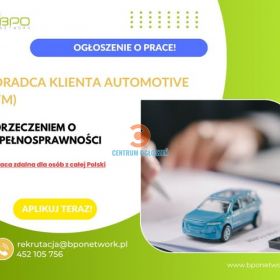 Doradca Klienta Automotive (K/M) – praca zdalna dla osób z orzeczeniem o niepełnosprawności (cała Polska)