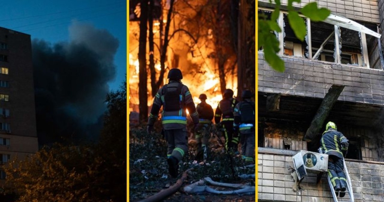 Uszkodzony budynek polskiej ambasady po rosyjskim ataku na Kijów