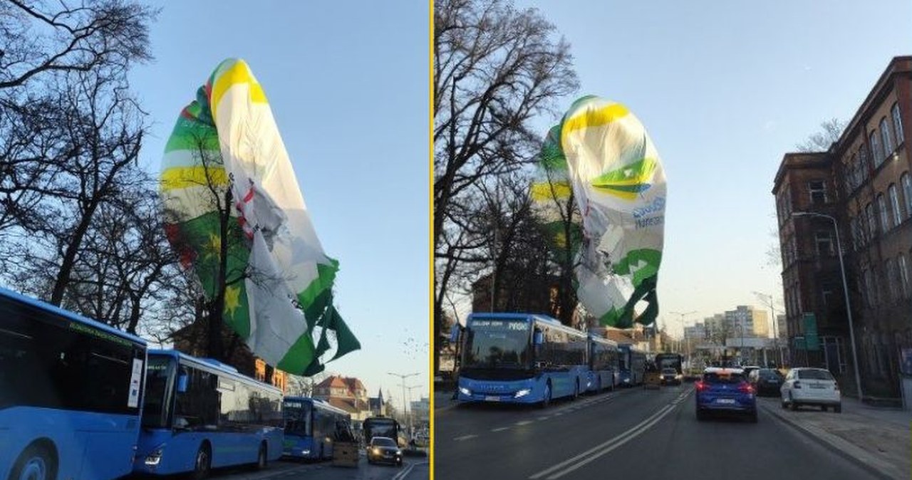 Balon pasażerski zahaczył o budynek w Zielonej Górze. Nie żyje jedna osoba