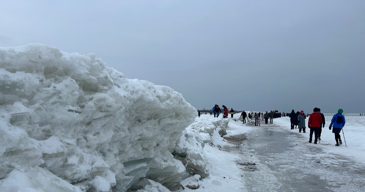 Mikoszewo jak lodowa kraina. Niezwykłe zjawisko zachwyca spacerowiczów