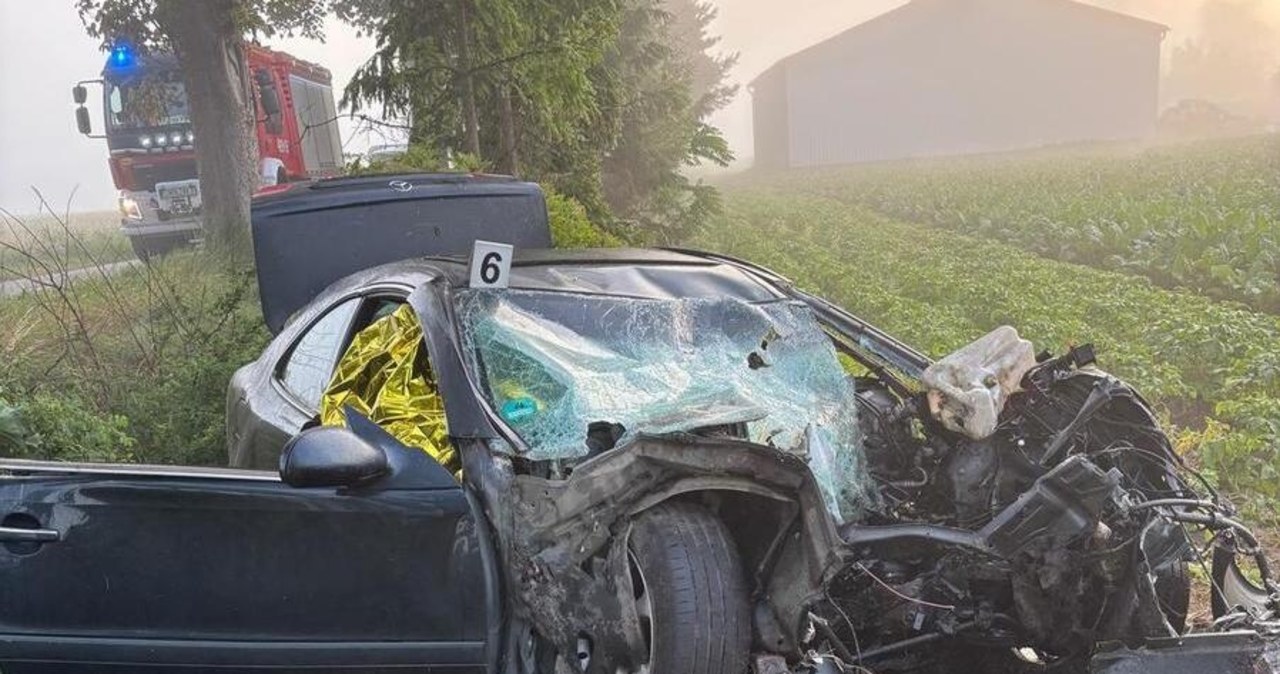 Dwaj młodzi mężczyźni zginęli na miejscu. Tragedia w Pomorskiem