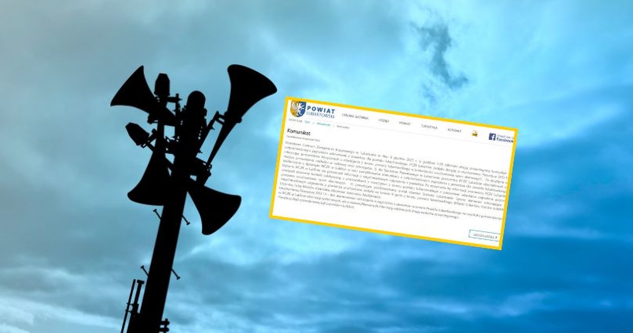 Fałszywy alarm, uruchomione syreny. Władze powiatu zabrały głos