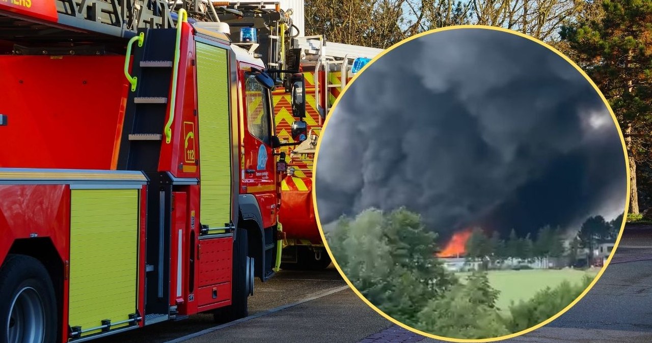Ogromny pożar fabryki aerozoli w Pomorskiem. Ewakuacja mieszkańców