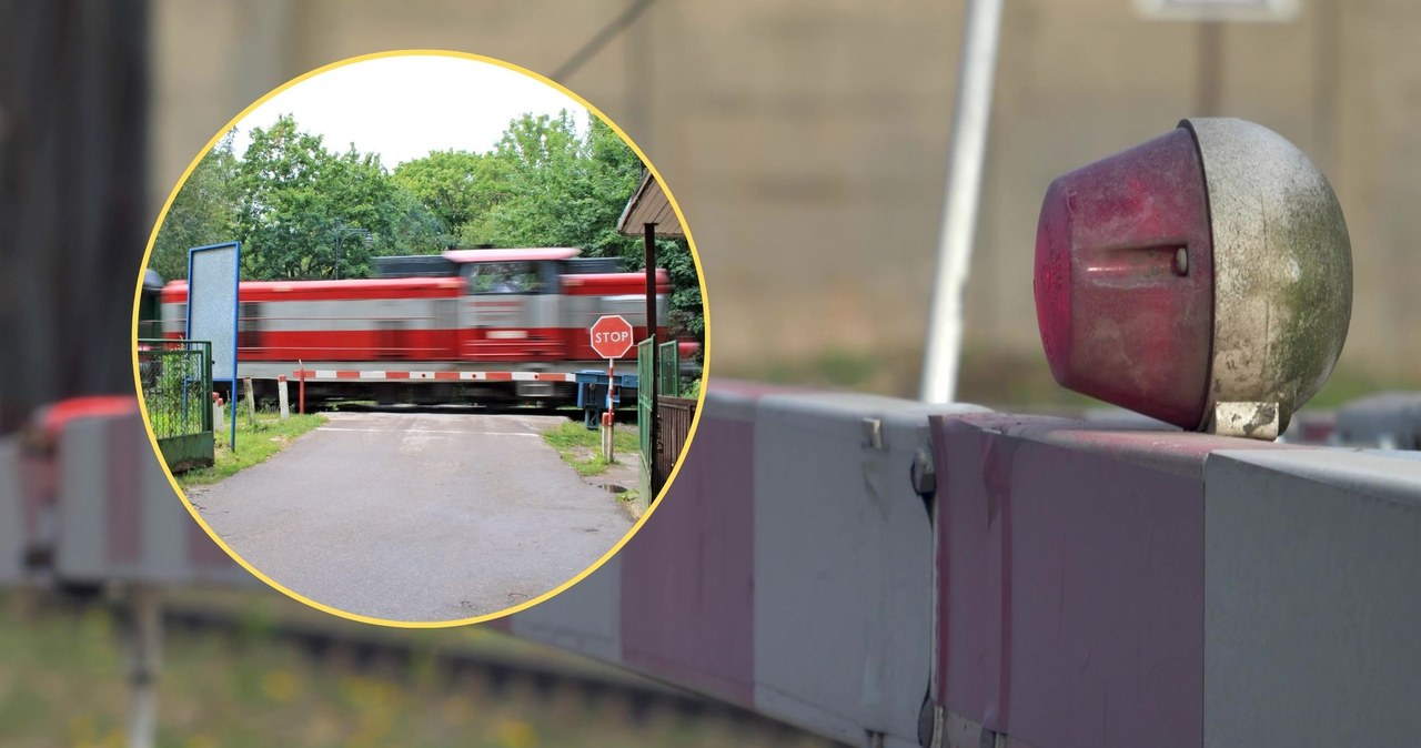 81-latek wjechał na zamknięty przejazd kolejowy. Nie zdążył uciec