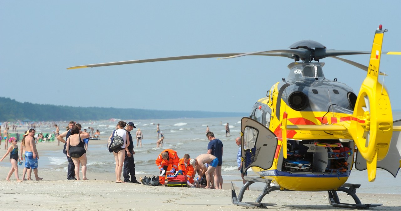 Dramat babci i wnuczka na plaży w Ustce. Lądował śmigłowiec LPR