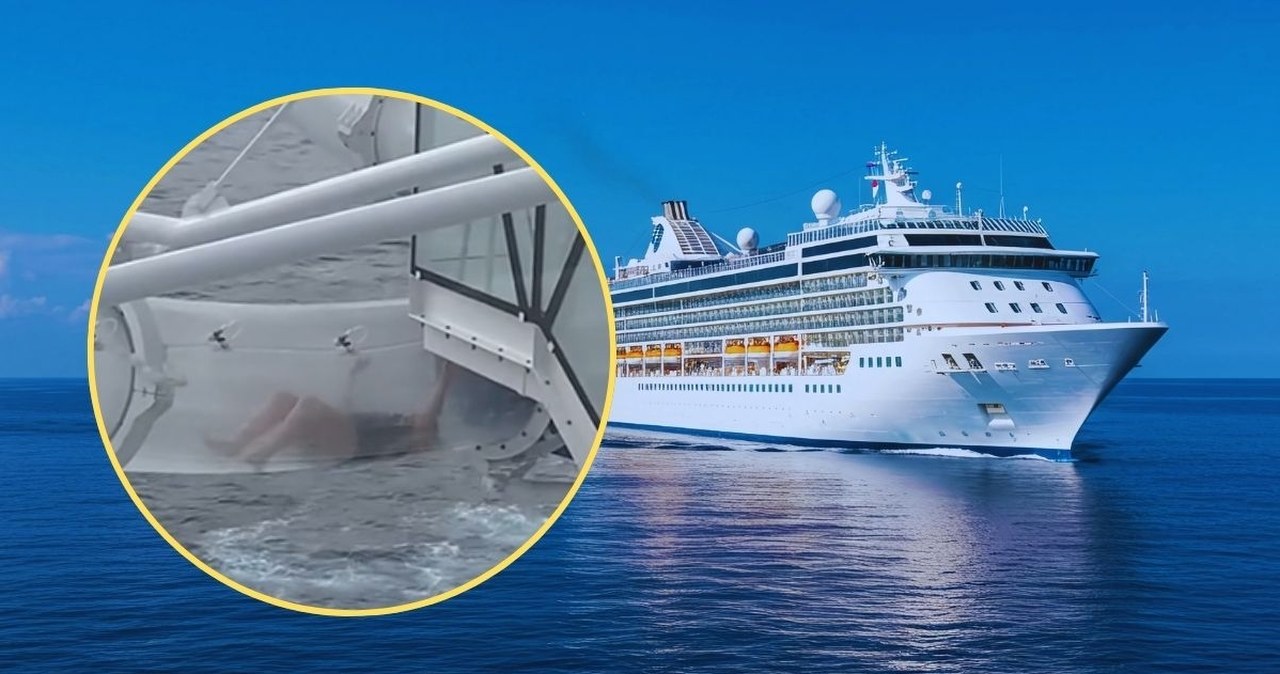 Chwile grozy na statku wycieczkowym. Turystka utknęła w zjeżdżalni