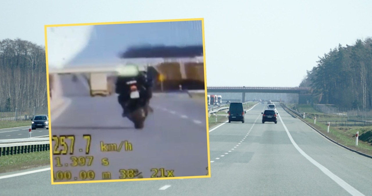 Pędził motocyklem 257 km/h bez prawa jazdy. Uwagę zwraca wiek kierowcy