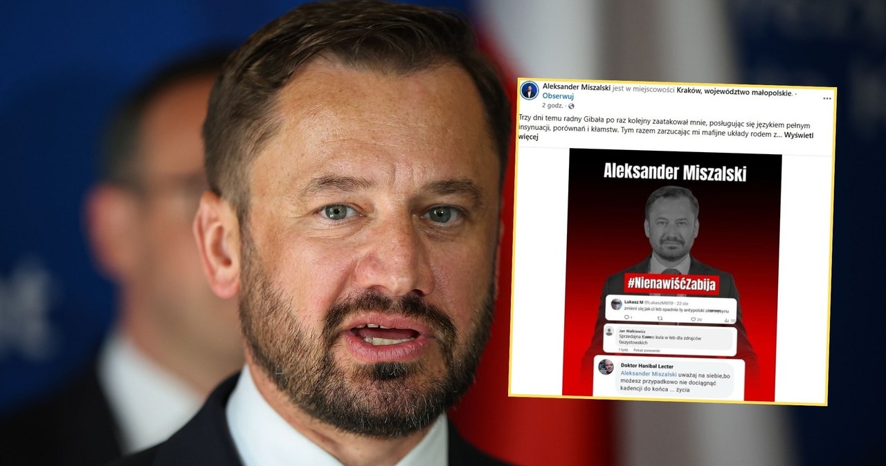 Aleksander Miszalski dostaje groźby śmierci. "Kula w łeb"