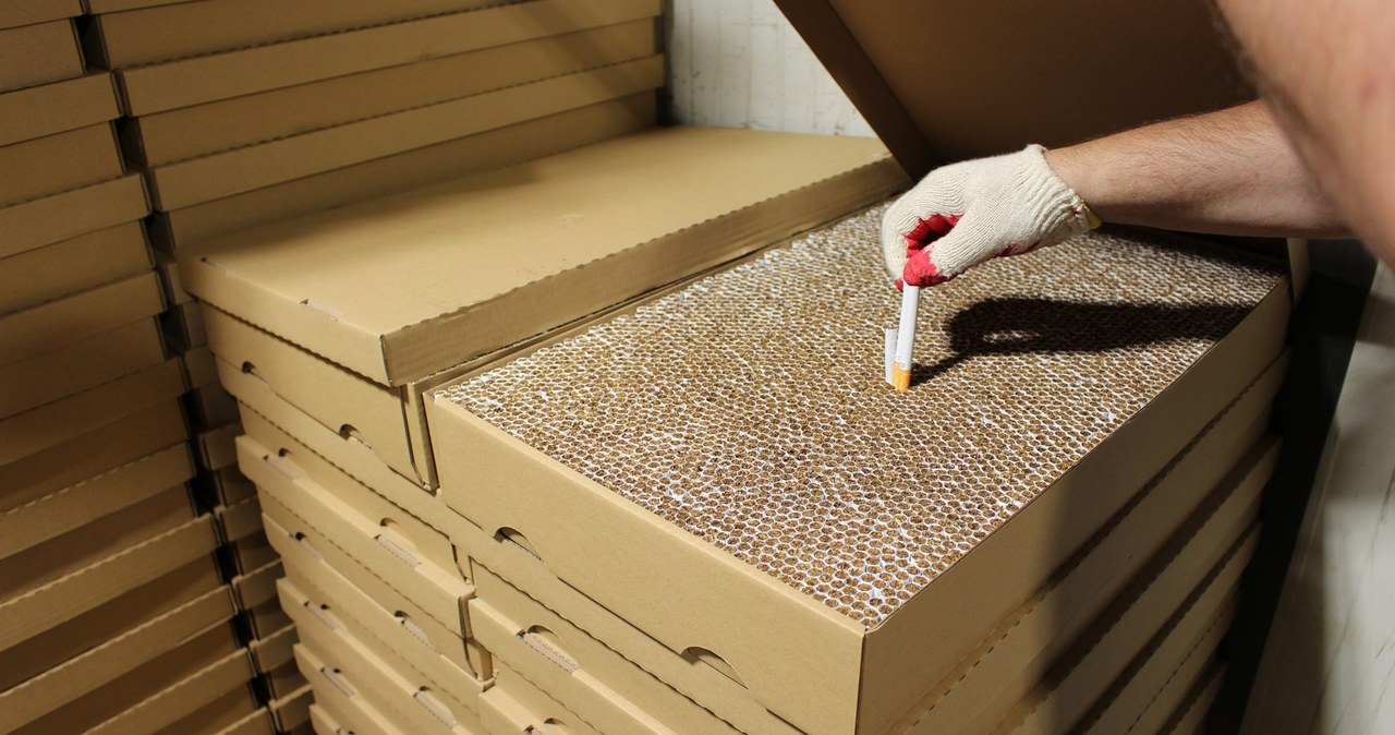 Papierosy w "pizza boxach" i 2 tony tytoniu. Spektakularna akcja służb w Ostródzie