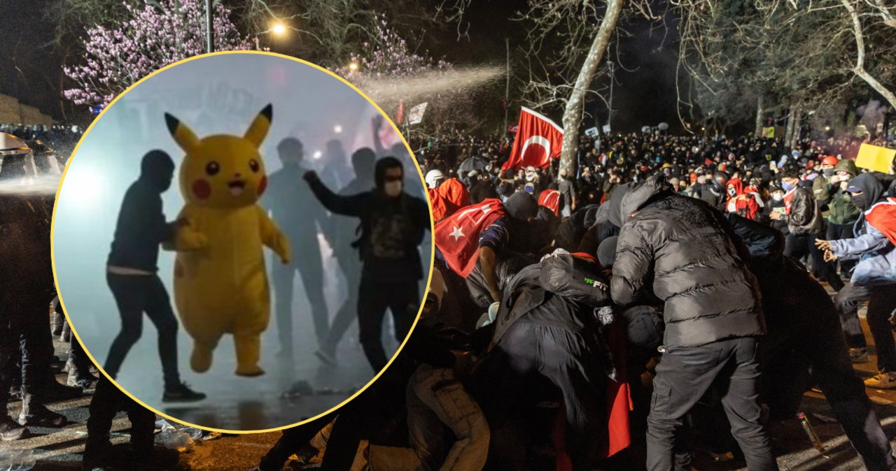 Eskalacja napięć w Turcji. Wśród protestujących... Pikachu