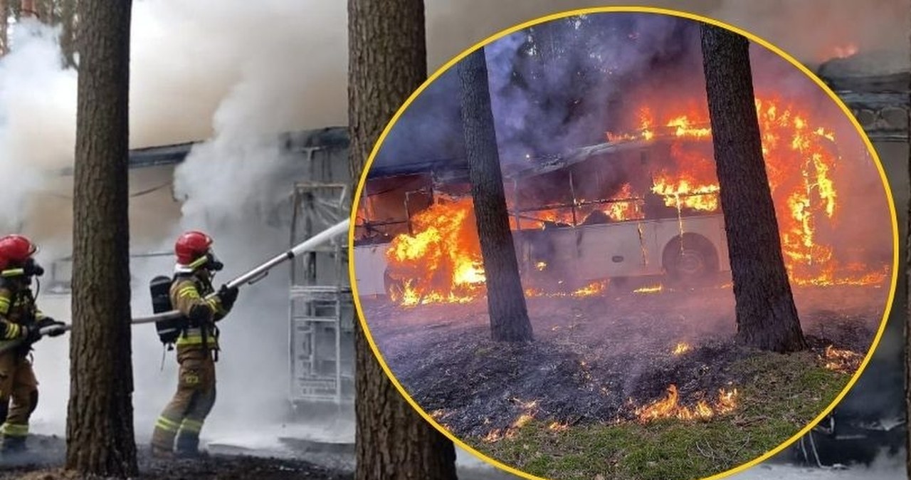 Autobus z przedszkolakami stanął w ogniu