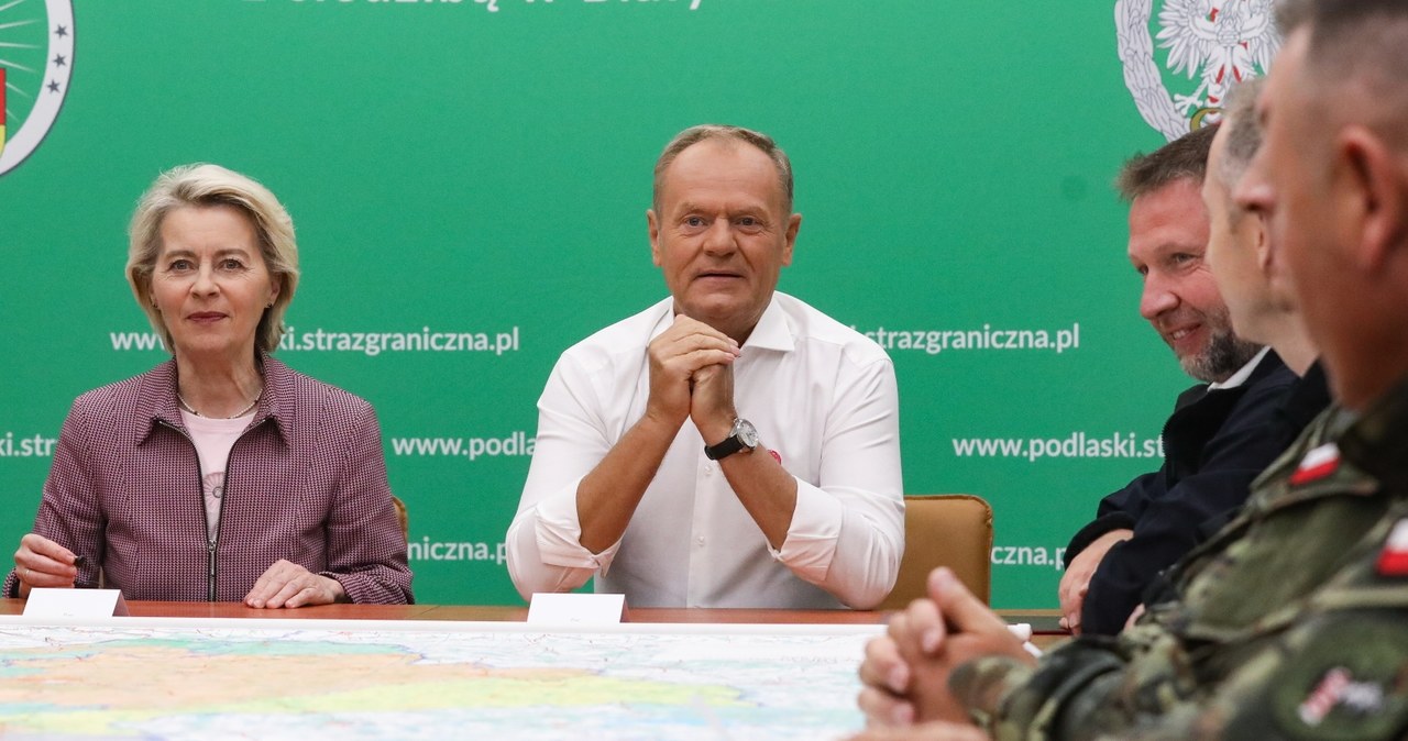 Tusk i von der Leyen przy granicy z Białorusią