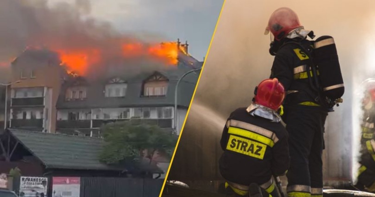 Ogromny pożar pod Warszawą. Pali się blok