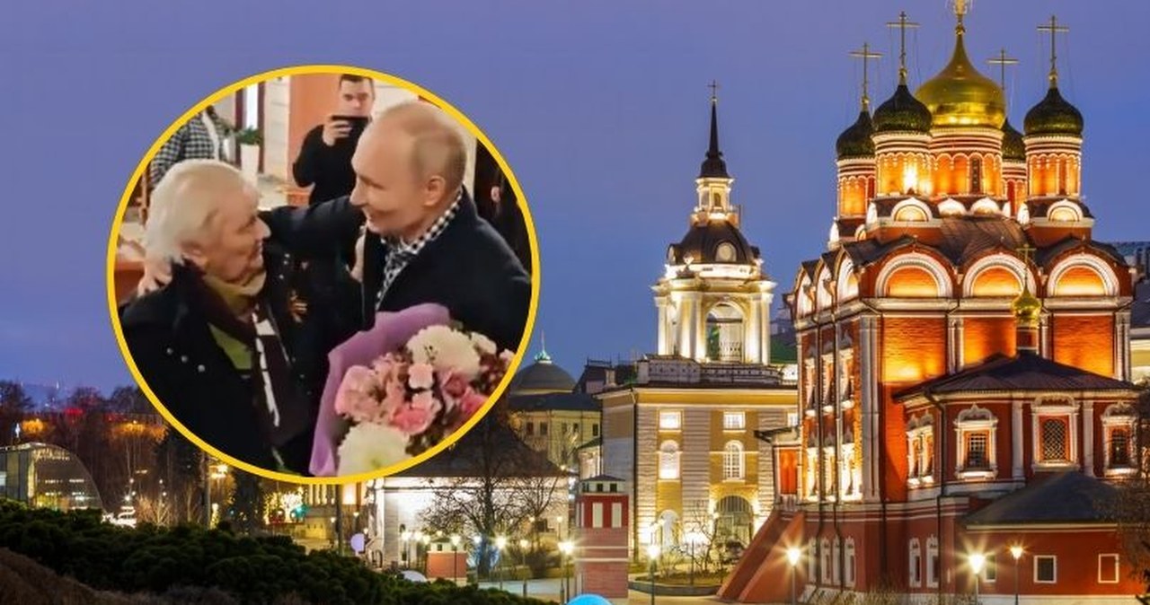 ​Jest życie poza bunkrem? Putin podjeżdża pod hotel, wręcza kwiaty