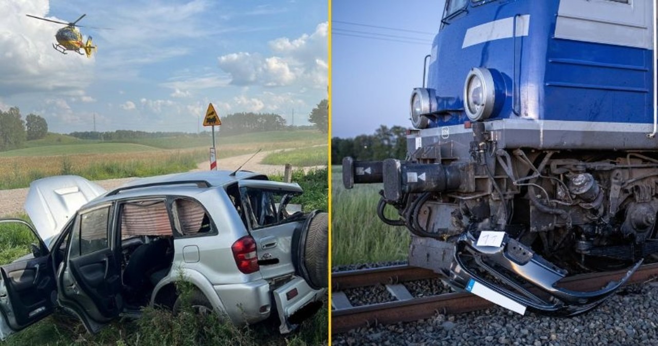 Wypadek na przejeździe kolejowym w Wołyńcach. Wstrząsające nagranie