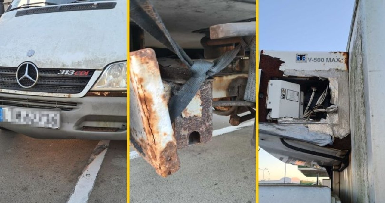 Pęknięcia nadwozia, cieknący olej. "Złom" na ekspresówce