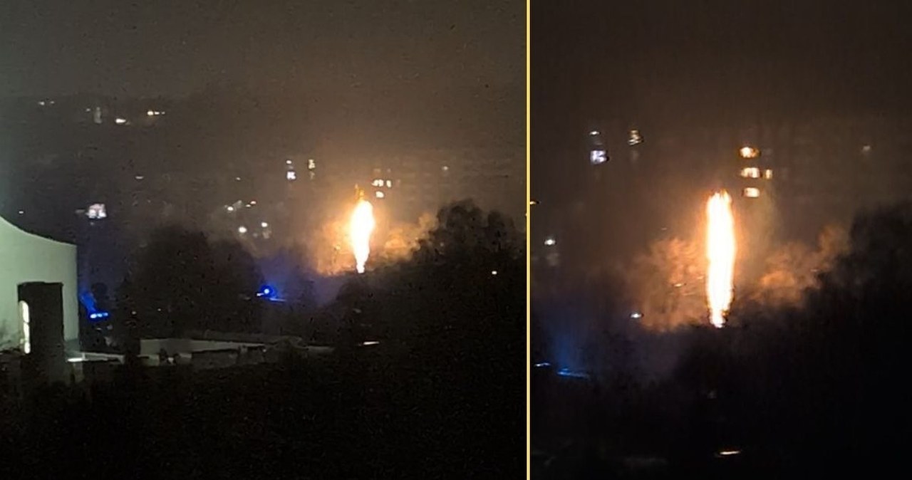 Wyciek gazu w Krakowie. Słup ognia miał 20 metrów
