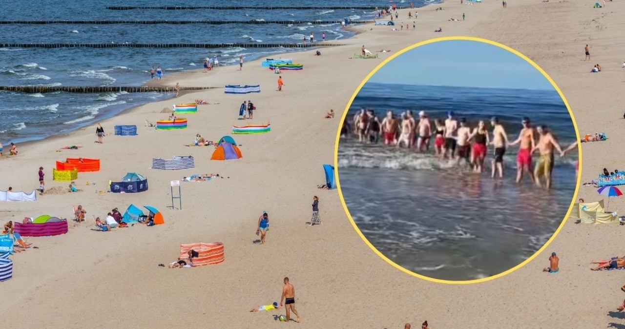 Rodzice pozwolili trzylatkowi samemu wejść do morza. Ratownicy utworzyli łańcuch życia