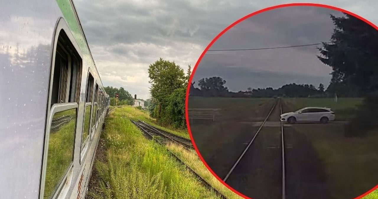 Tylko kilka metrów dzieliło go od zderzenia z pociągiem. Niebezpieczna sytuacja na torach