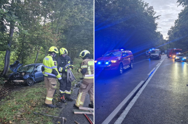 Wypadek pod Starogardem Gdańskim niedaleko A1. Pięć osób rannych, droga zablokowana
