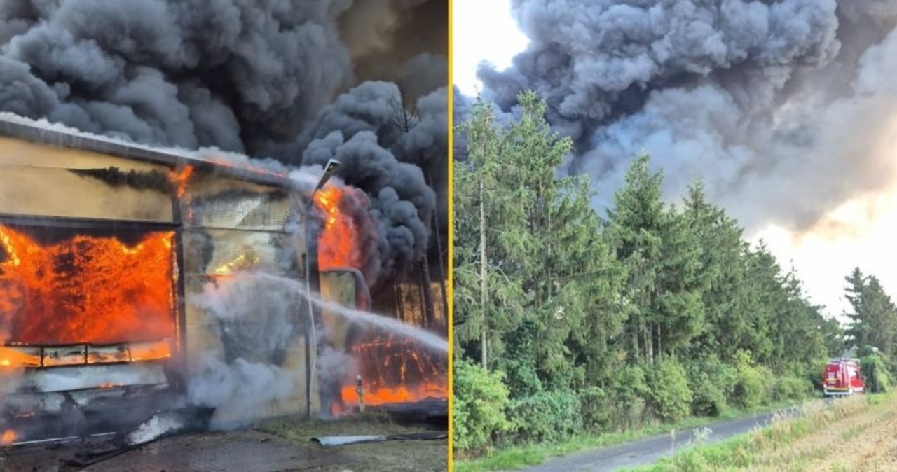 Płoną hale w Kujawsko-Pomorskiem. Jest apel do mieszkańców
