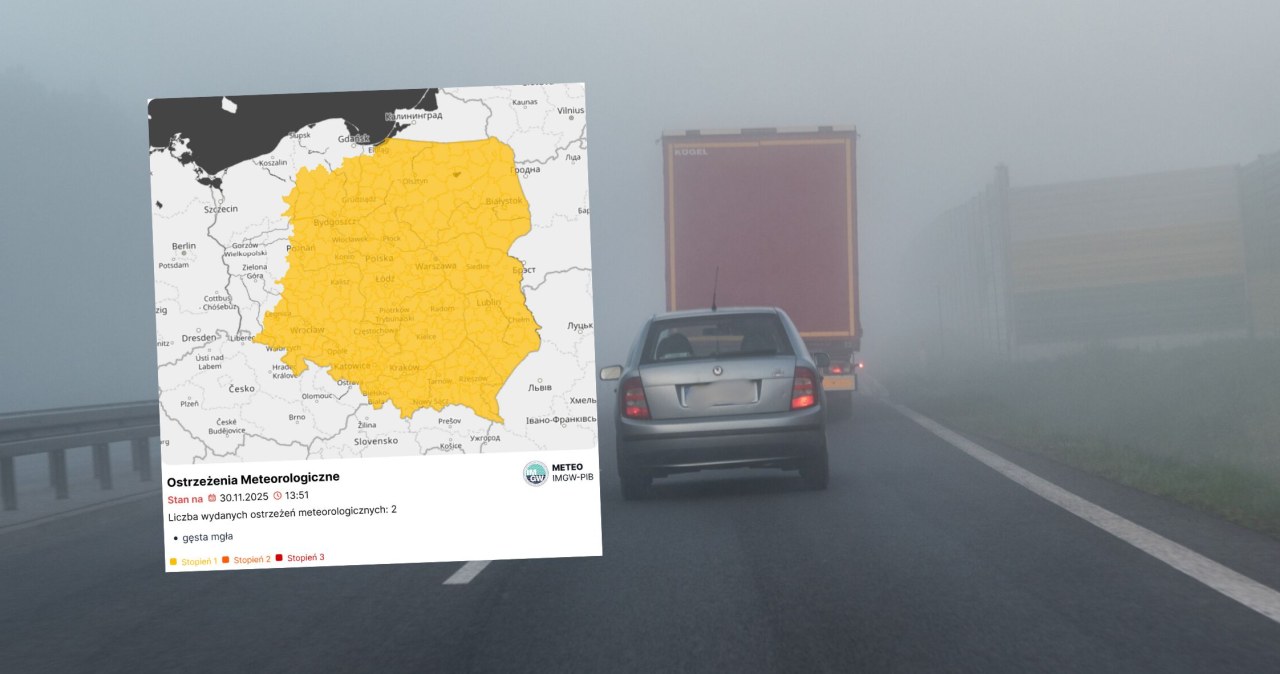 Prawie cała Polska na żółto. IMGW wydał ostrzeżenia