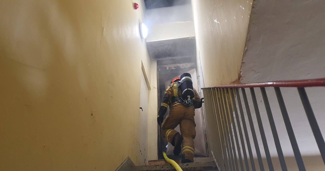 Ogień na dziesiątym piętrze. Pożar w Bielsku-Białej