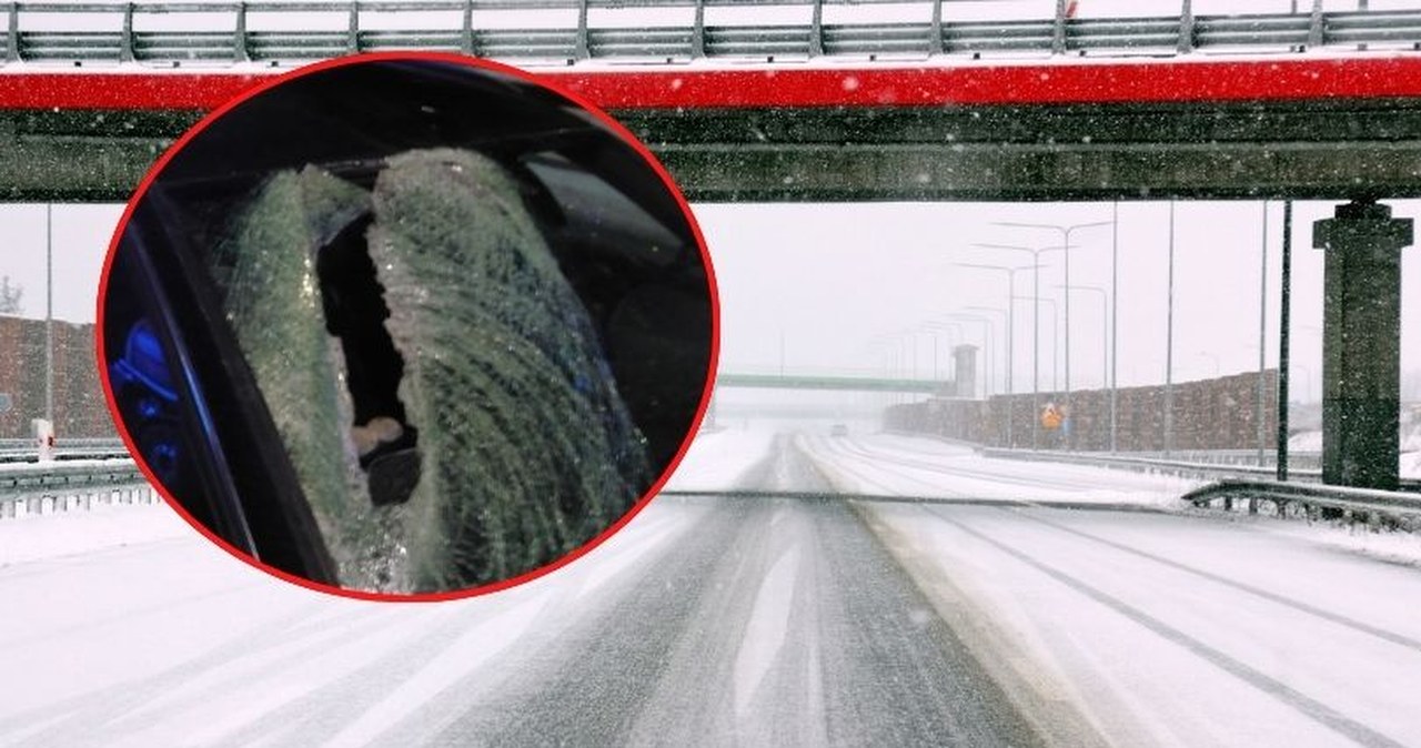 Bryła lodu z tira roztrzaskała szybę Audi, raniła kobietę! Policja szuka sprawcy koszmarnego wypadku