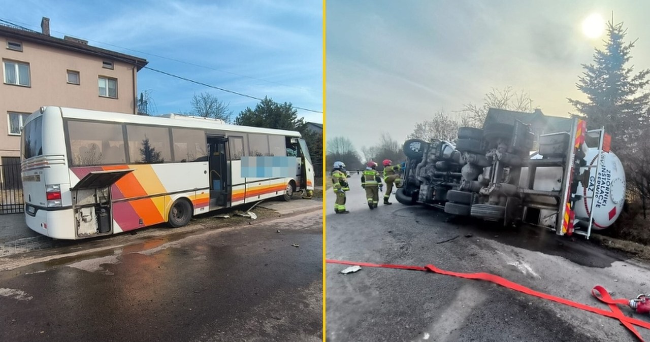 ​Cysterna i autobus zderzyły się na Mazowszu. Są poszkodowani
