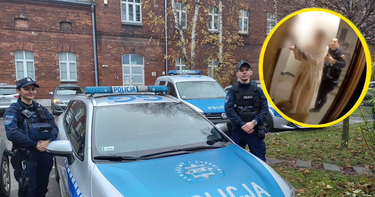 Krakowscy policjanci ratują z pożaru trzy osoby i psa. Zobacz film z akcji