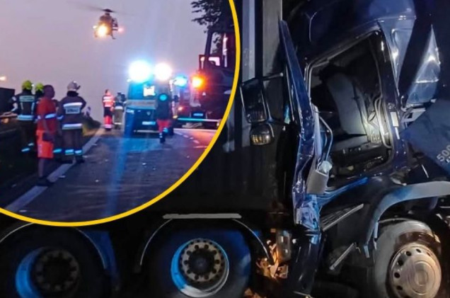 Poranne korki na zakopiance po nocnym wypadku. Zderzyły się dwa tiry