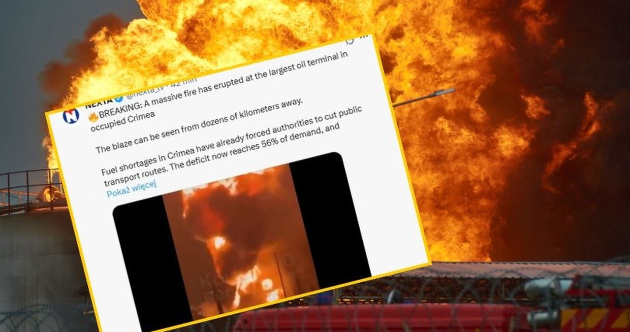 "Jaskrawo płonie terminal naftowy". Ukraiński atak na Krymie