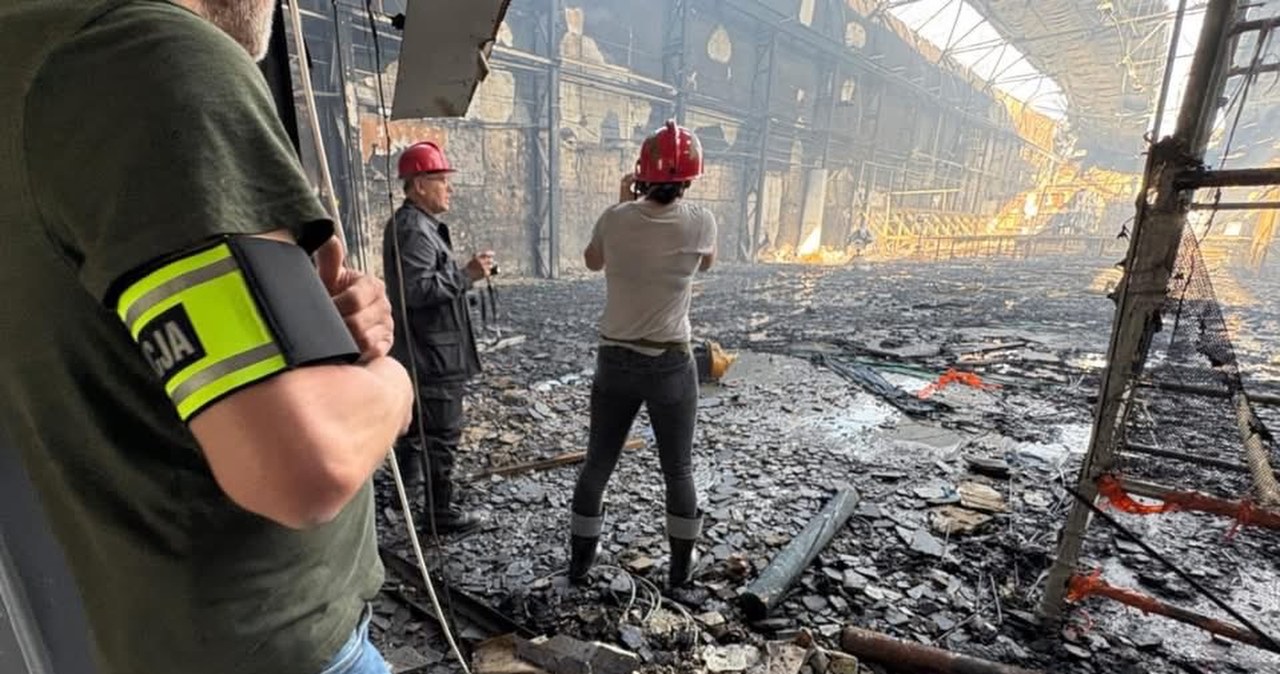 Pożar sali zabaw w Gorzowie Wielkopolskim. Część konstrukcji dachu się zawaliła