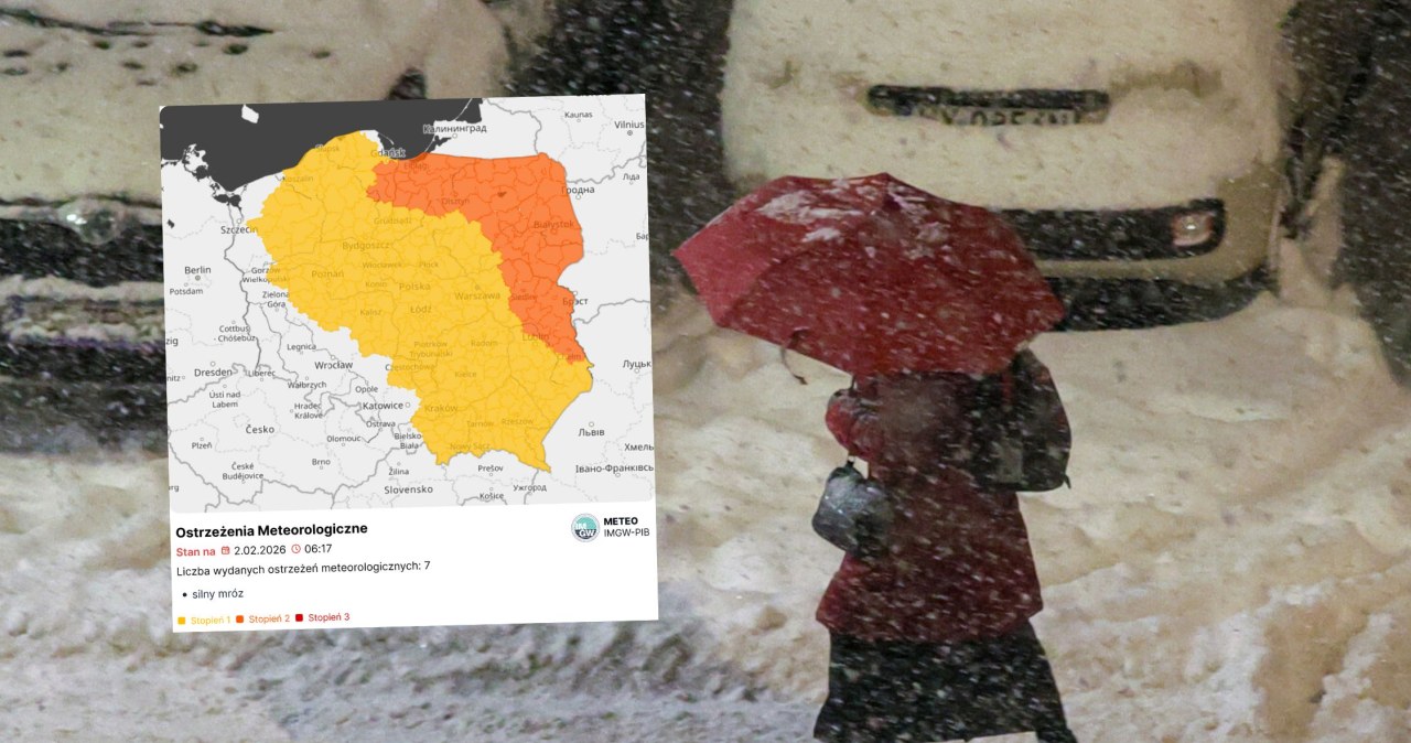 Zamiecie śnieżne i temperatura -27 st. C. Alert dla 16 województw