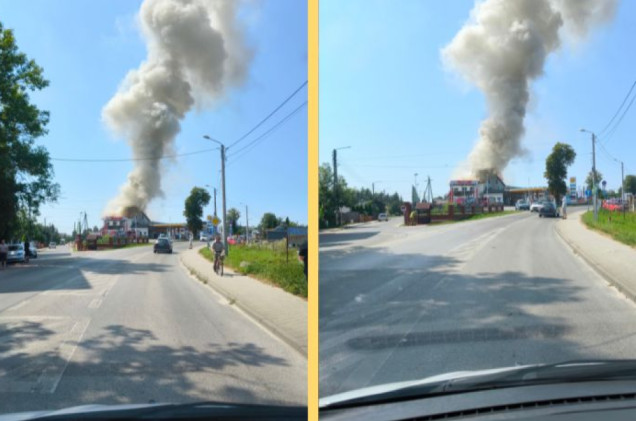 Żelechów: Pożar budynku przy stacji paliw