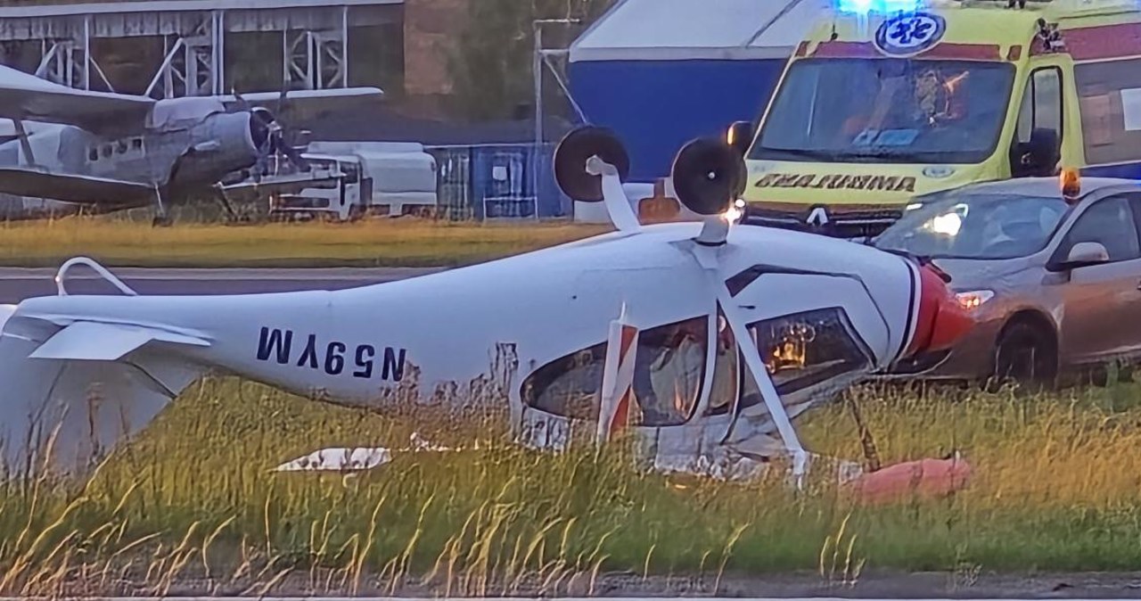 Awionetka na dachu! Incydent na lotnisku aeroklubu