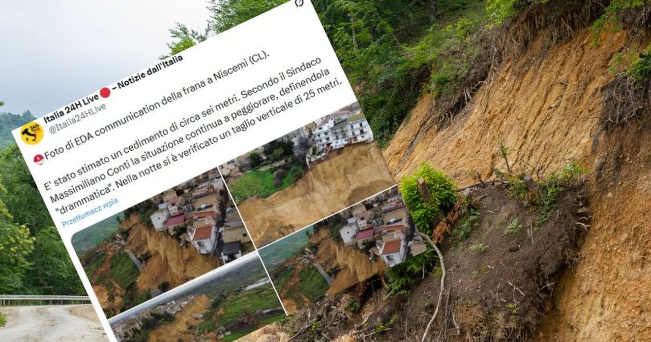 Gigantyczne osuwisko na Sycylii. Domy zawisły nad przepaścią