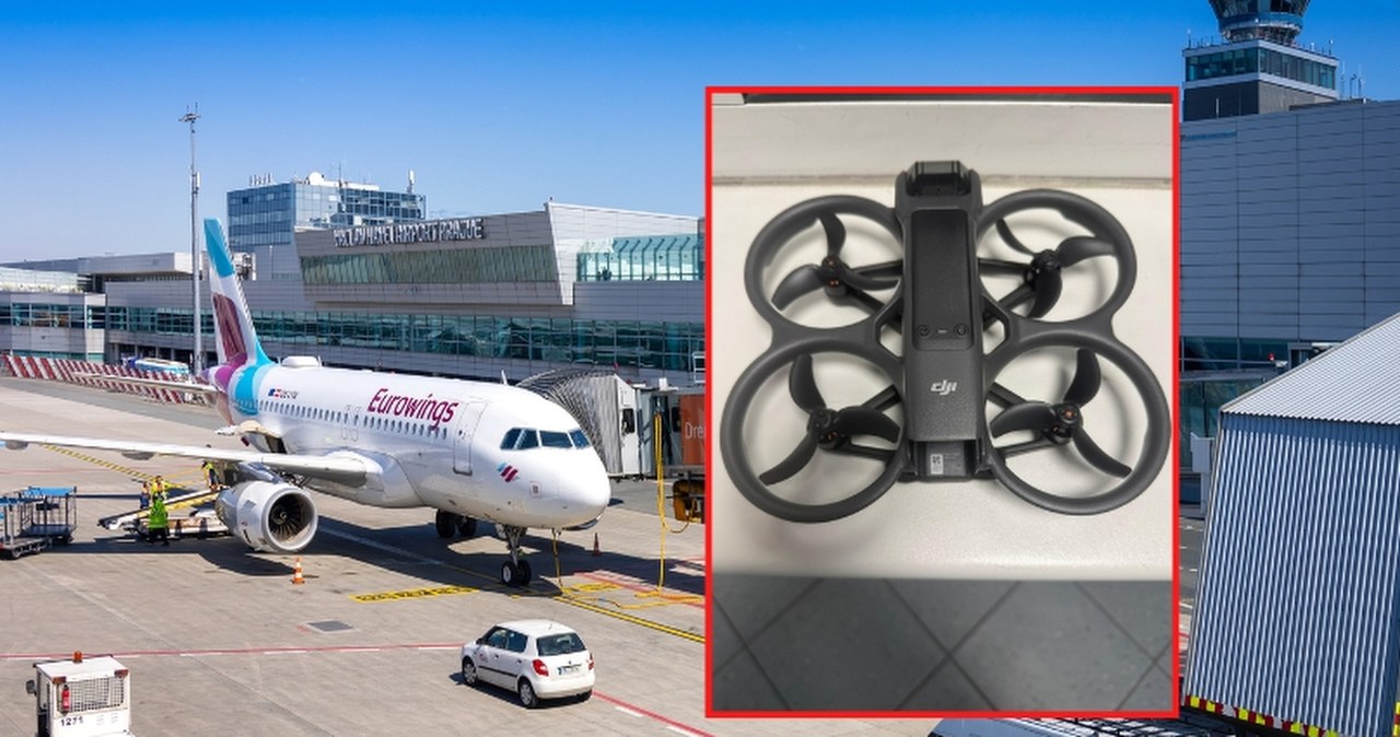 Dron w pobliżu lotniska w Pradze. Operator w rękach policji