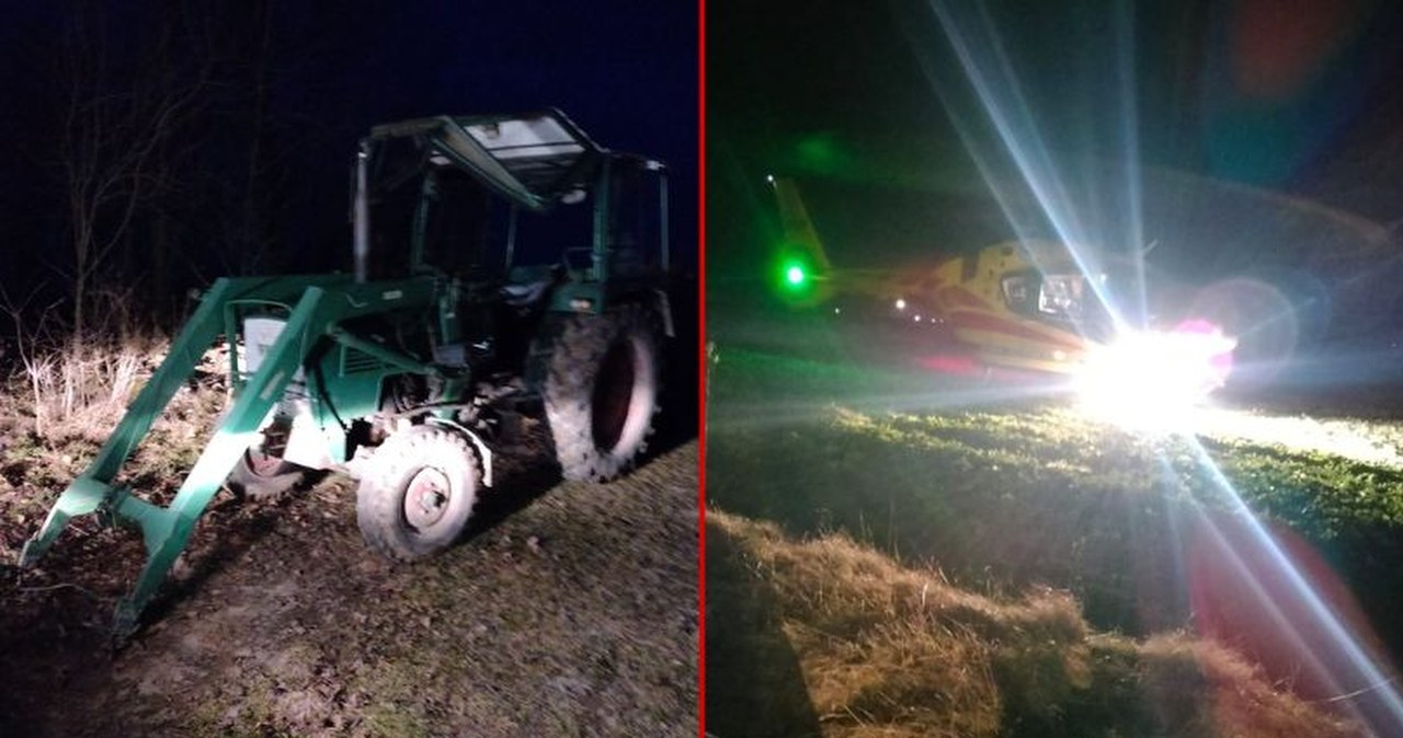 Mężczyzna wciągnięty przez koło traktora. Groźny wypadek w Lubelskiem