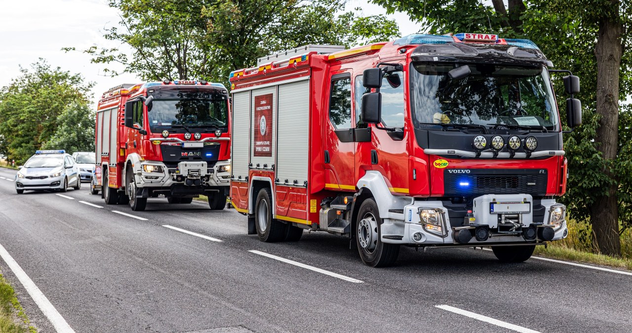 Zderzenie czterech osobówek i ciężarówki w Brzozie