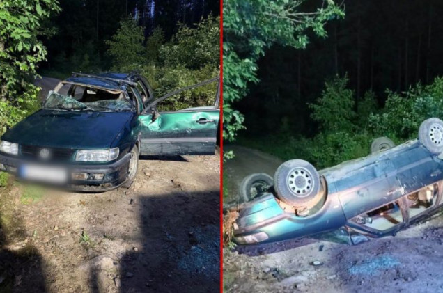 Tragedia na Kaszubach. 4 osoby na dachu auta, za kierownicą pijany nastolatek