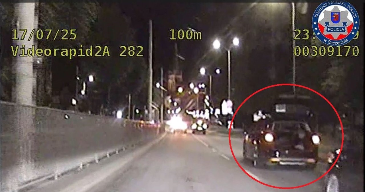 Siedział w otwartym bagażniku i nagrywał. Szczecińska jazda bez trzymanki
