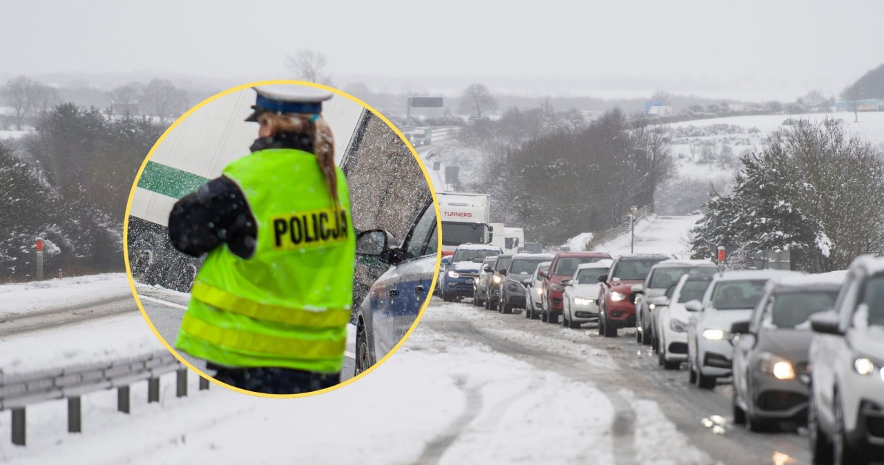 Wypadek na A1 w kierunku Łodzi. Ciężarówka uderzyła w bariery