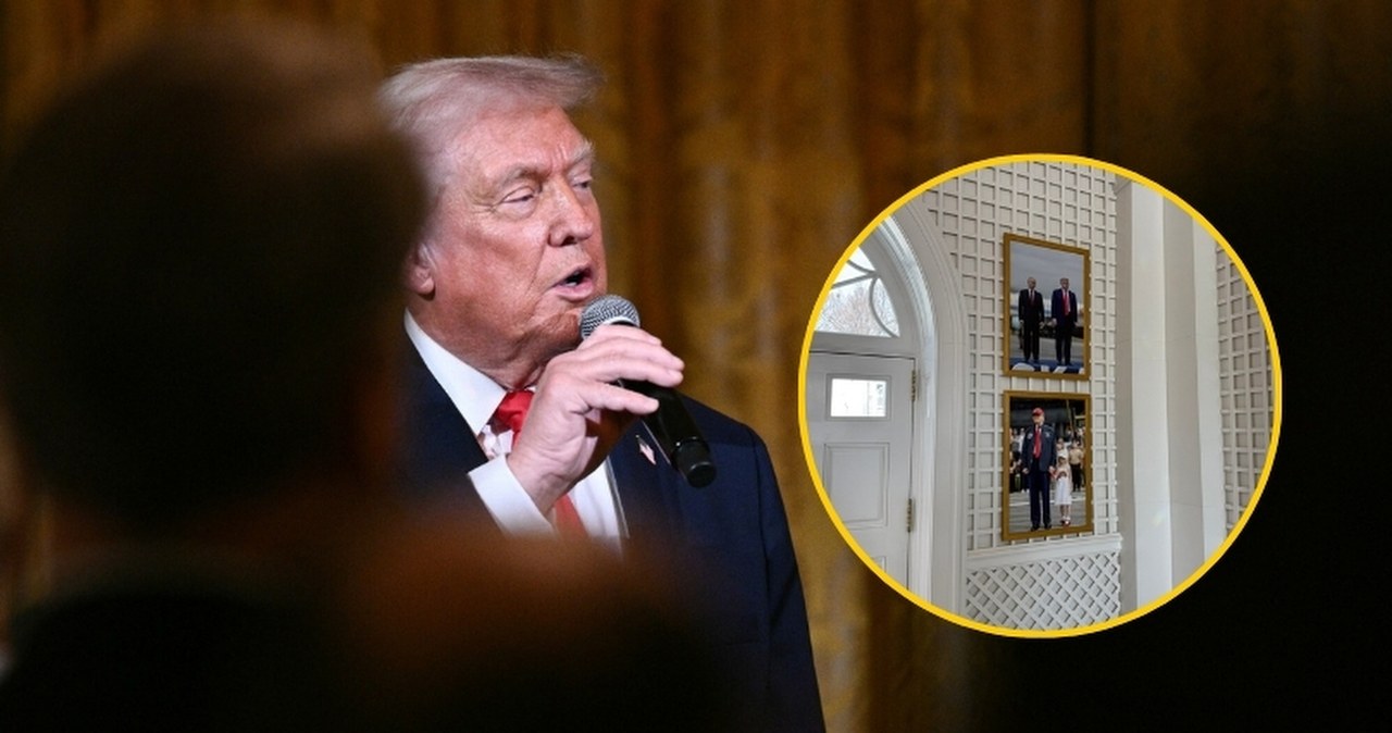 Nietypowy układ zdjęć. Na dole Trump z wnuczką, a na górze...