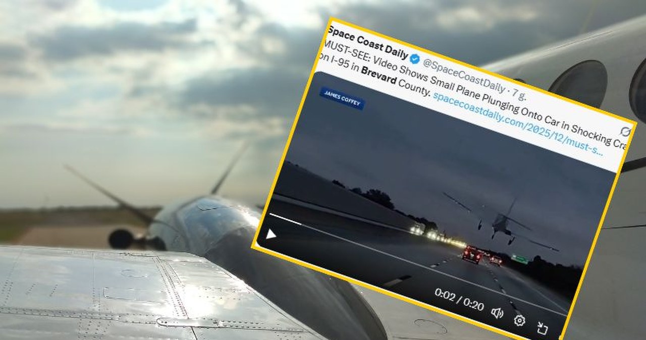 Samolot uderzył w auto na autostradzie. Na ratunek ruszyło małżeństwo pastorów