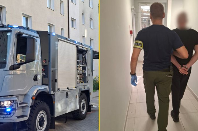 Granat bojowy i narkotyki w mieszkaniu 37-latka. Ewakuacja bloku w Pruszczu Gdańskim