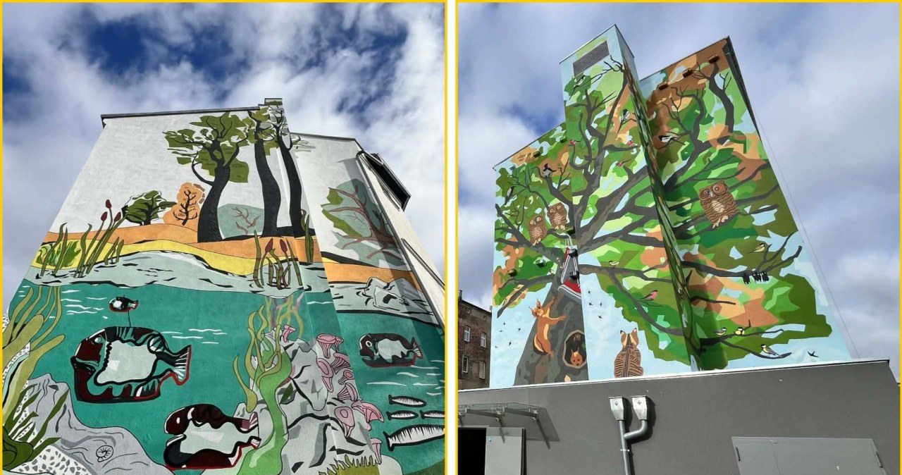 Sowy, wiewiórki i staw z rybami. Nowe murale w centrum Szczecina