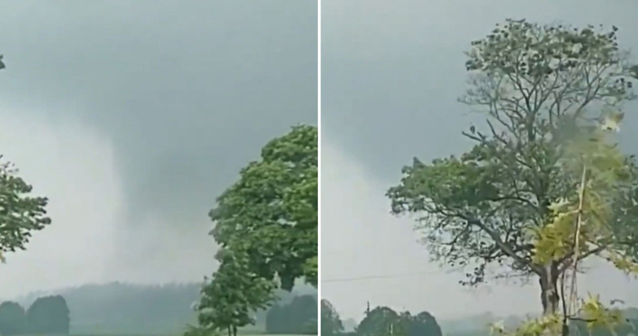 Tornado pędziło przez wieś Cudnochy. Nagranie trafiło do sieci