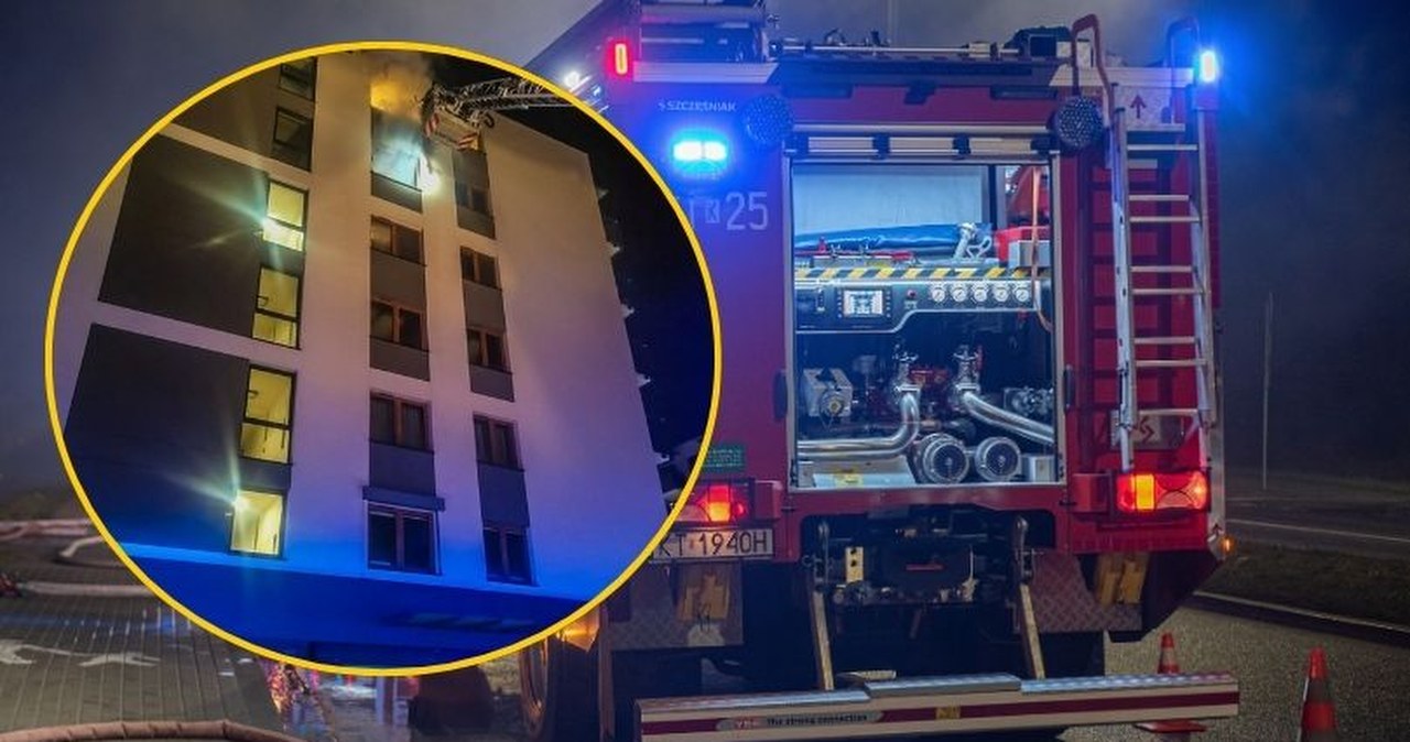 ​Pożar mieszkania w Krakowie. Ewakuowano mieszkańców bloku