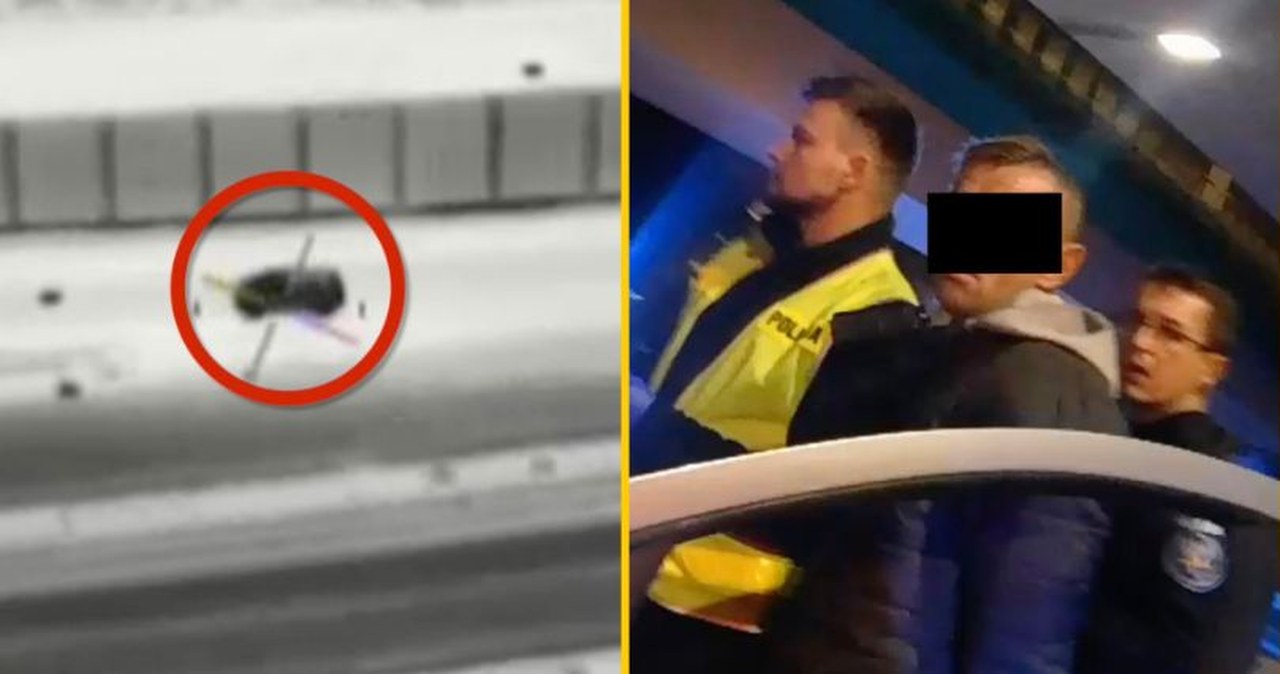 Pijany kierowca zatrzymany w Warszawie. Policyjny śmigłowiec w akcji
